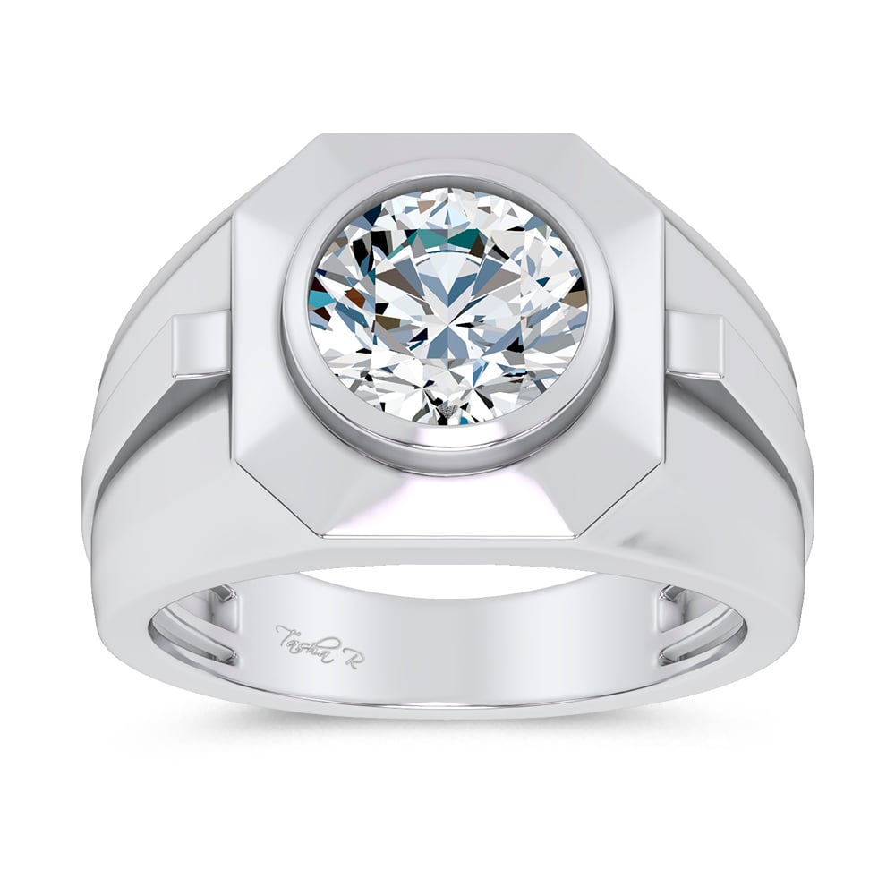 3.00 ct Men's Lab Grown Diamond Ring in 14K Gold