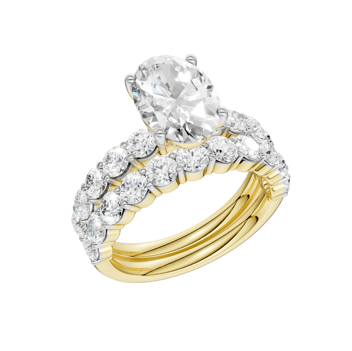 14K 4.00 CT Lab Grown Diamond Bridal Set