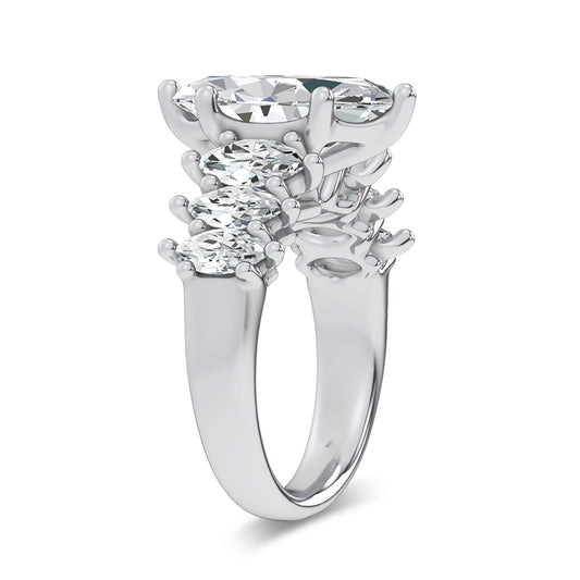 14K 4.56CT Certified Lab Grown Engagement Ring
