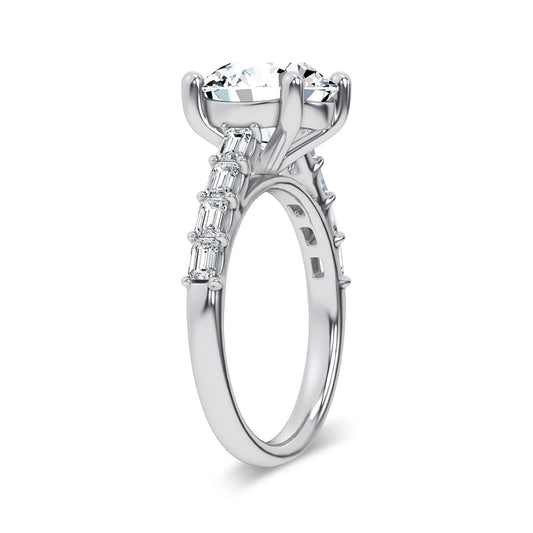 14K 3.64CT Certified Lab Grown Engagement Ring