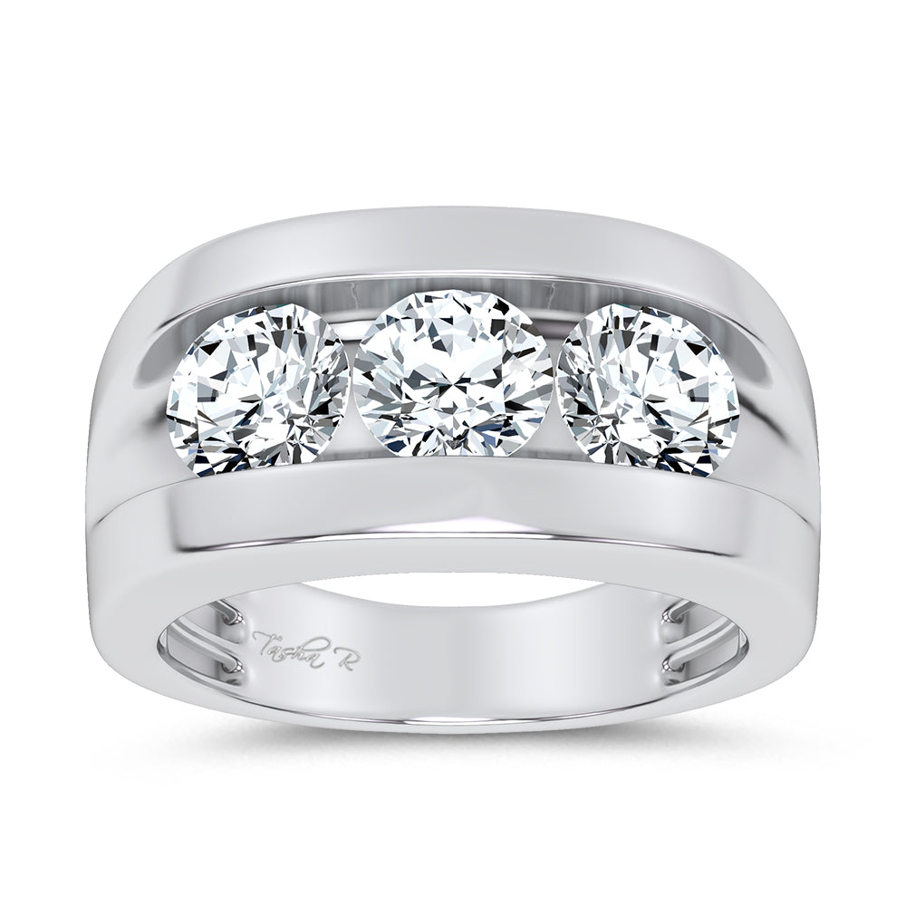 3.20 ct Men's Lab Grown Diamond Ring in 14K Gold