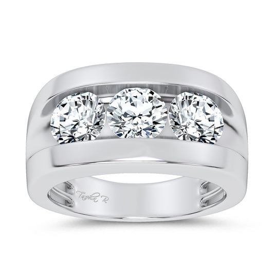 3.20 ct Men's Lab Grown Diamond Ring in 14K Gold