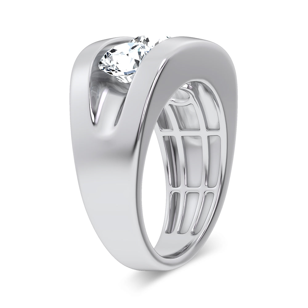 3.20 ct Men's Lab Grown Diamond Ring in 14K Gold