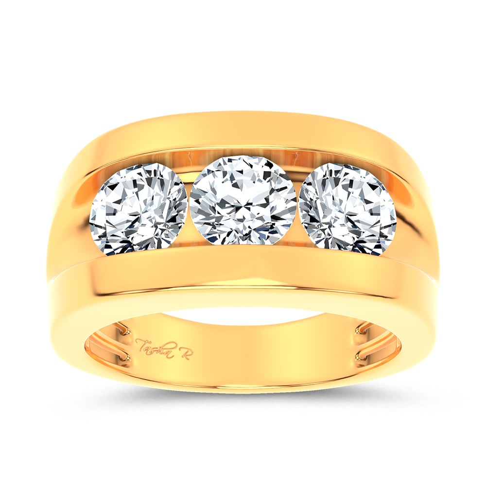 3.20 ct Men's Lab Grown Diamond Ring in 14K Gold
