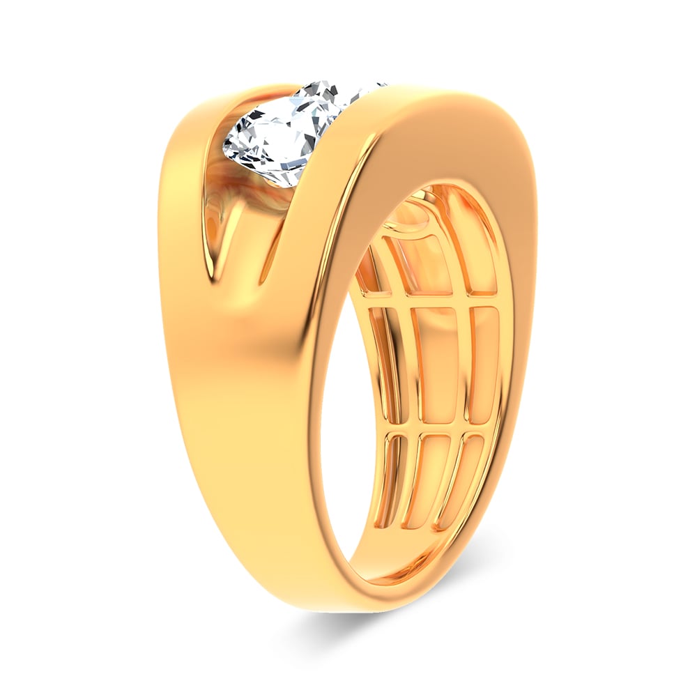 3.20 ct Men's Lab Grown Diamond Ring in 14K Gold