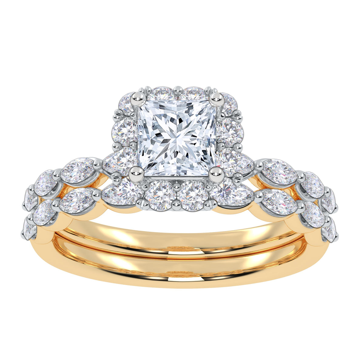 10K 1.25CT Certified Lab Grown Diamond Bridal Set