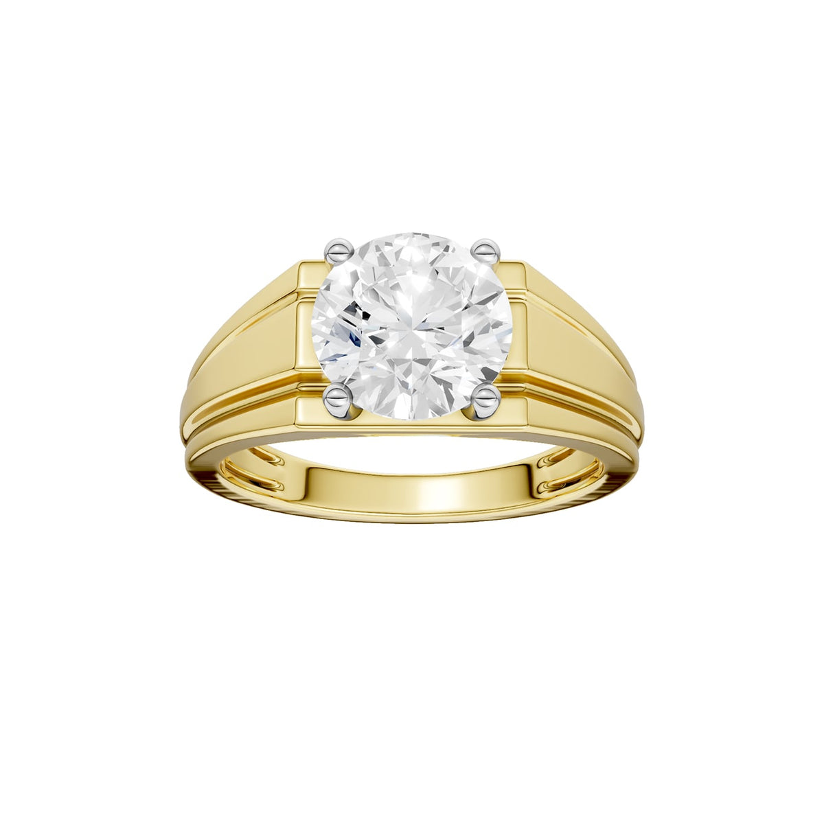 3.00 ct Men's Lab Grown Diamond Ring in 14K Gold