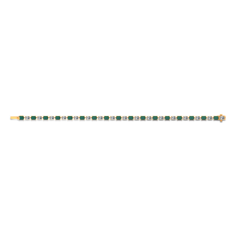 2.15 ct Emerald & Lab Grown Diamond Bracelet in 14K Gold
