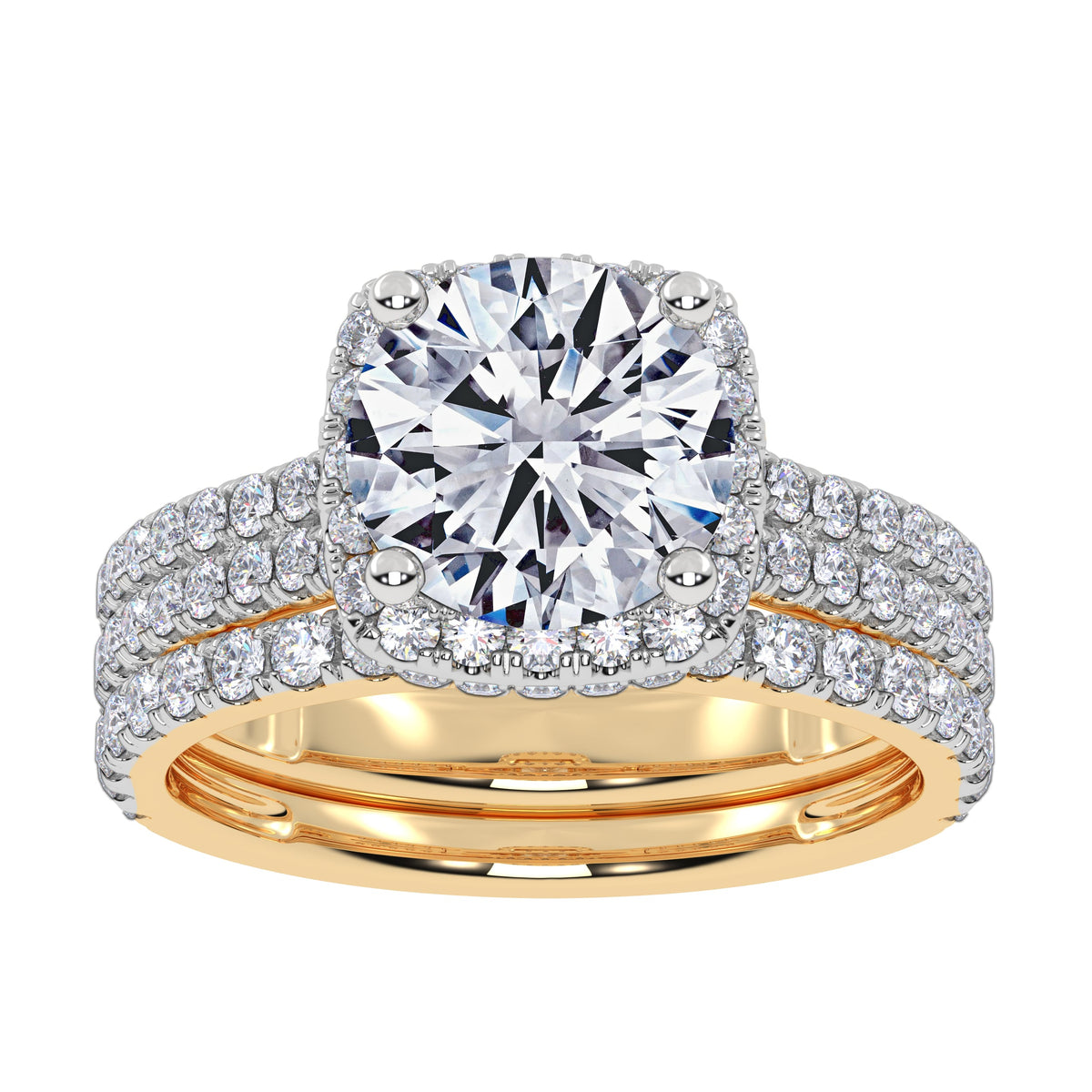 14K 2.54CT Certified Lab Grown Diamond Bridal Set