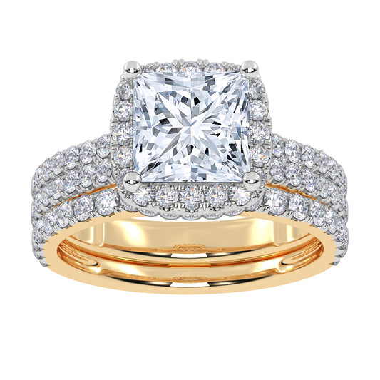 14K 2.54CT Certified Lab Grown Diamond Bridal Set