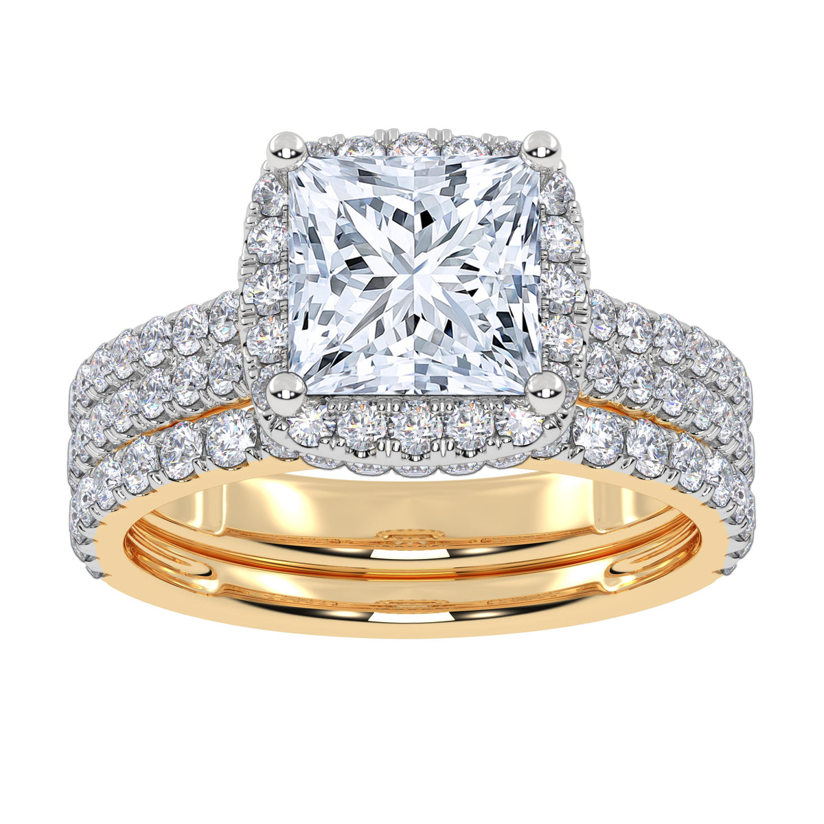 10K 2.54CT Certified Lab Grown Diamond Bridal Set