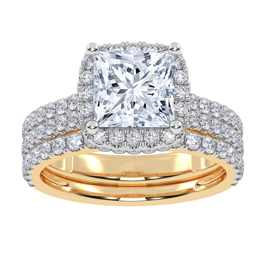 10K 2.54CT Certified Lab Grown Diamond Bridal Set