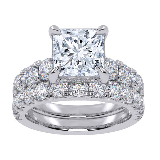 14K 5.04CT Certified Lab Grown Diamond Bridal Set