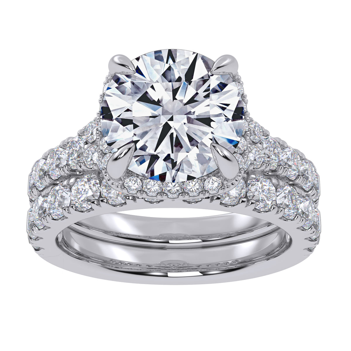 14K 4.53CT Certified Lab Grown Diamond Bridal Set