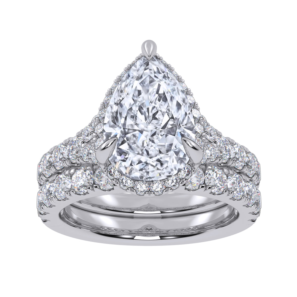 14K 4.53CT Certified Lab Grown Diamond Bridal Set