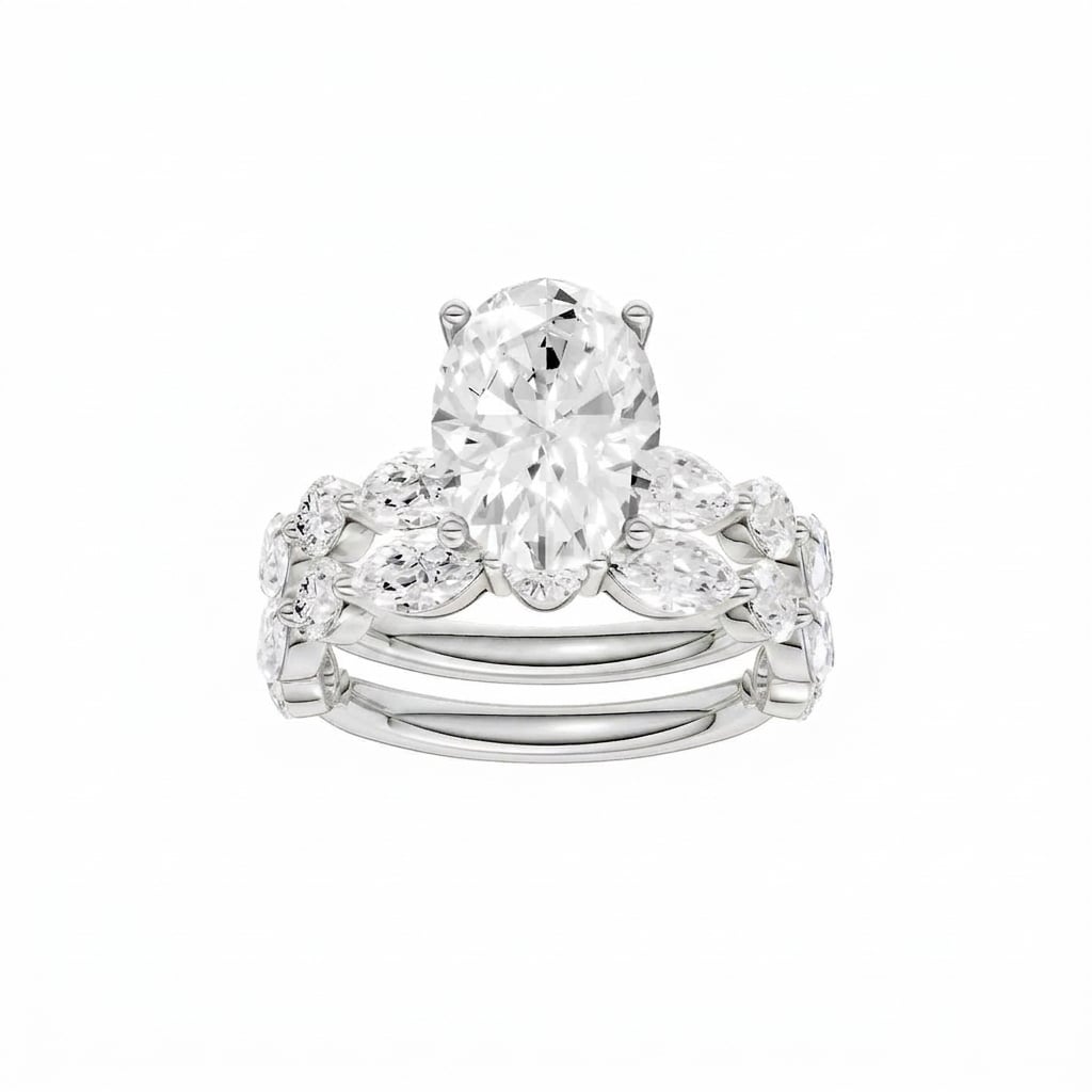 14K 5.00 CT Lab Grown Diamond Bridal Set