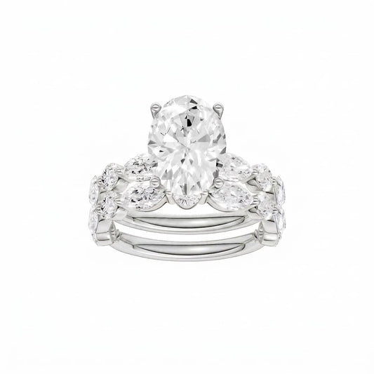 14K 5.00 CT Lab Grown Diamond Bridal Set