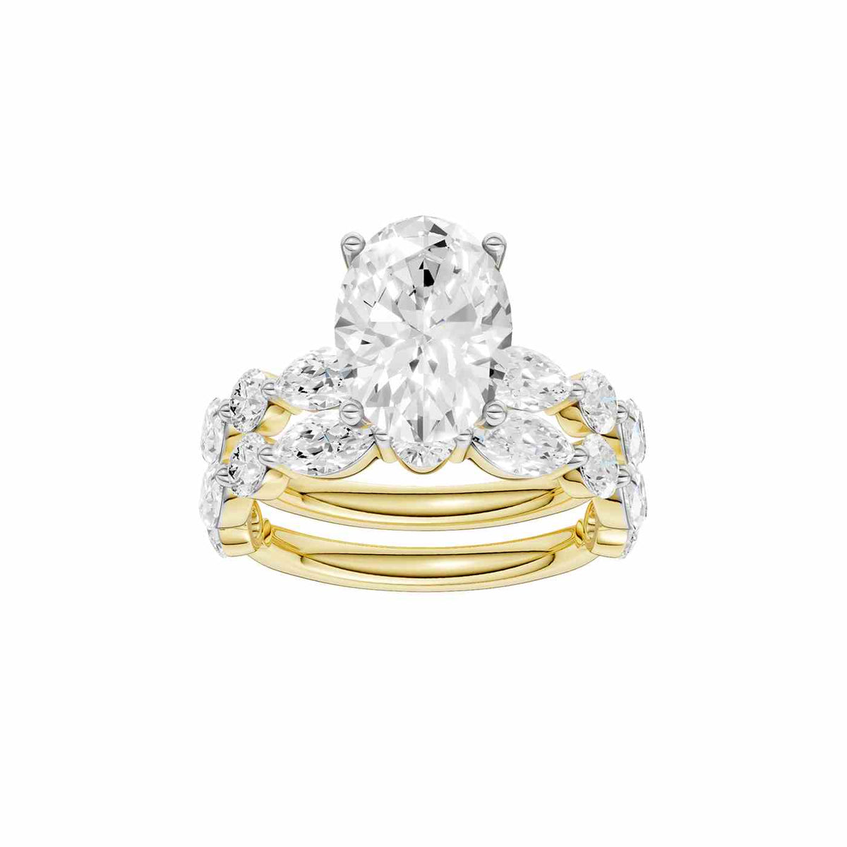 14K 5.00 CT Lab Grown Diamond Bridal Set