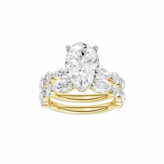 14K 5.00 CT Lab Grown Diamond Bridal Set