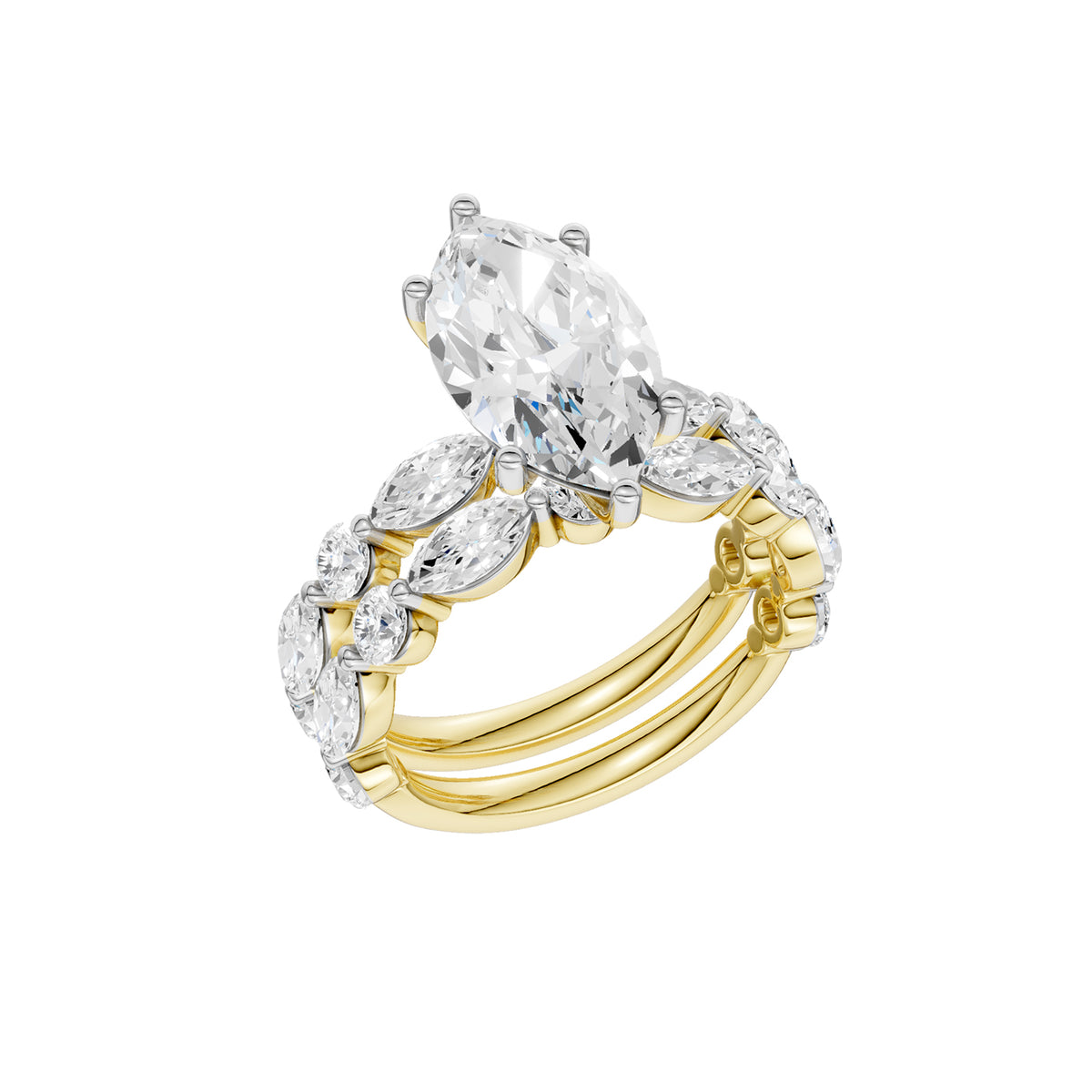 14K 5.00 CT Lab Grown Diamond Bridal Set