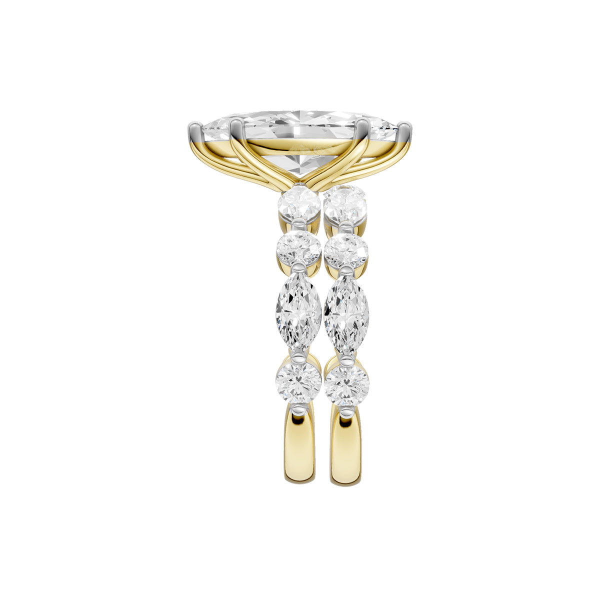 14K 5.00 CT Lab Grown Diamond Bridal Set