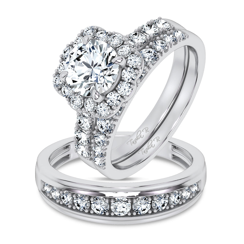 14K 3.00CT Certified Lab Grown TRIO SET