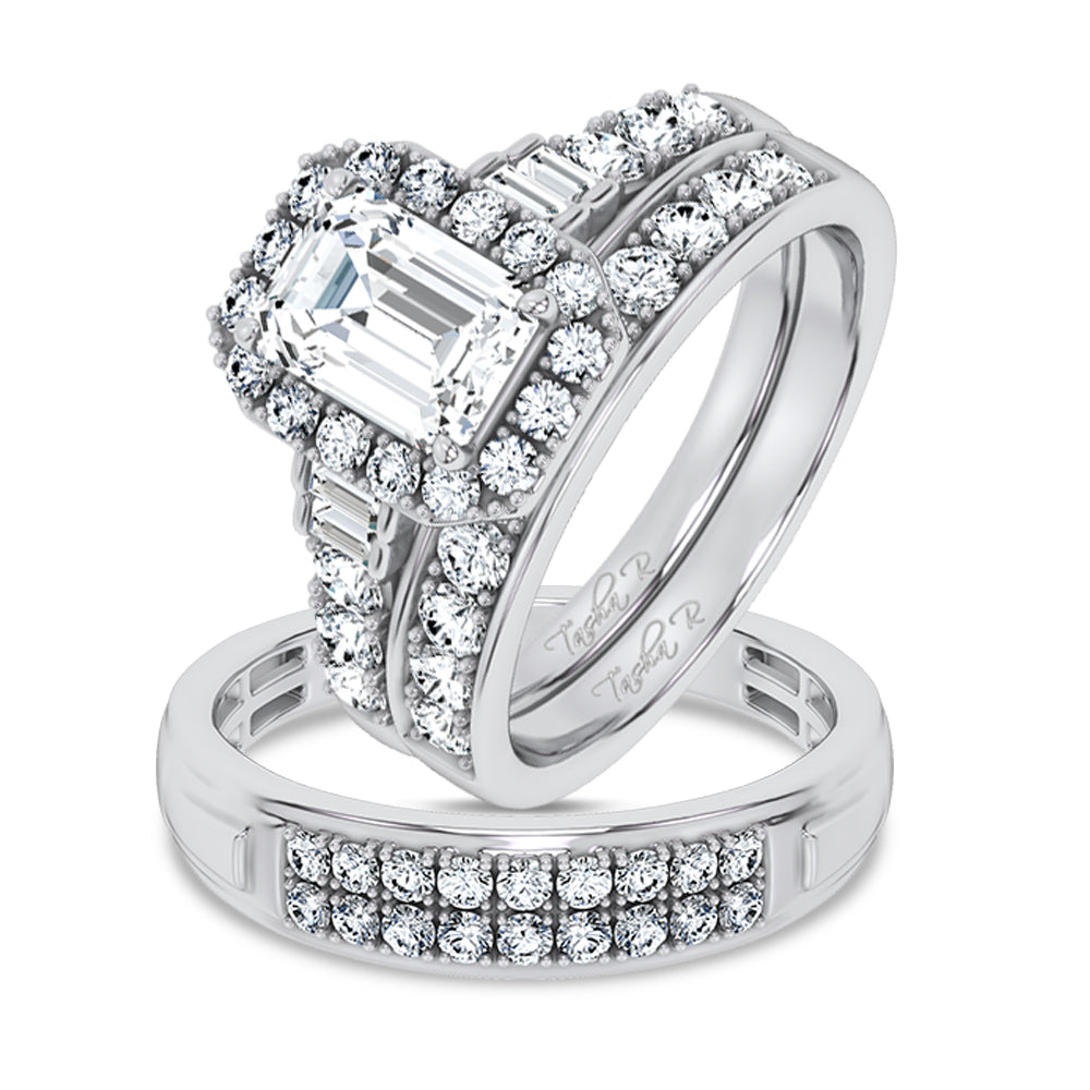 14K 3.17CT Certified Lab Grown TRIO SET