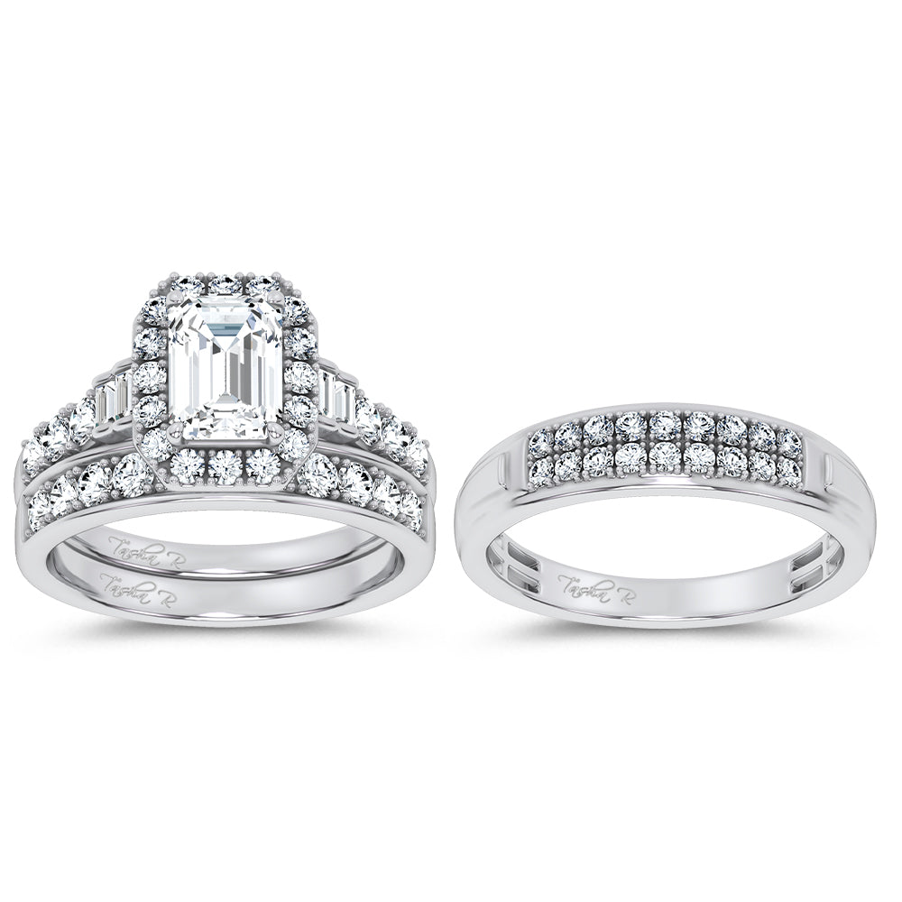 14K 3.17CT Certified Lab Grown TRIO SET