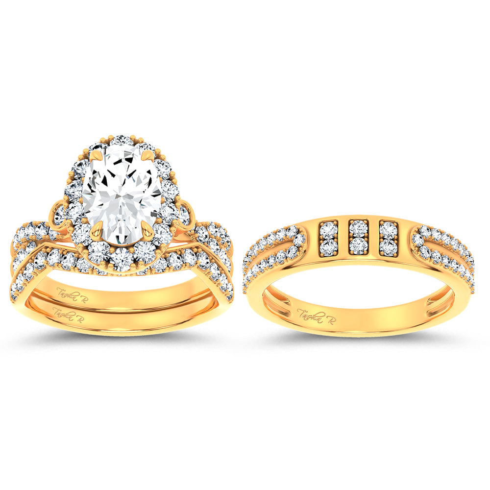 14K 3.17CT Certified Lab Grown TRIO SET