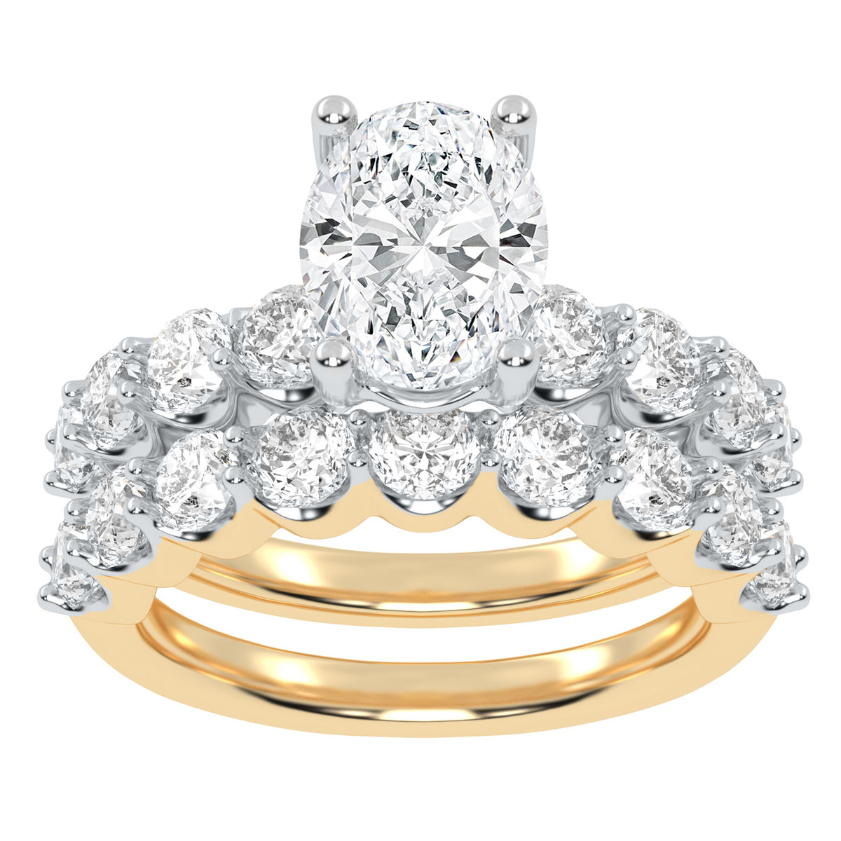 10K 6.51CT Certified Lab Grown DIAMOND BRIDAL SET