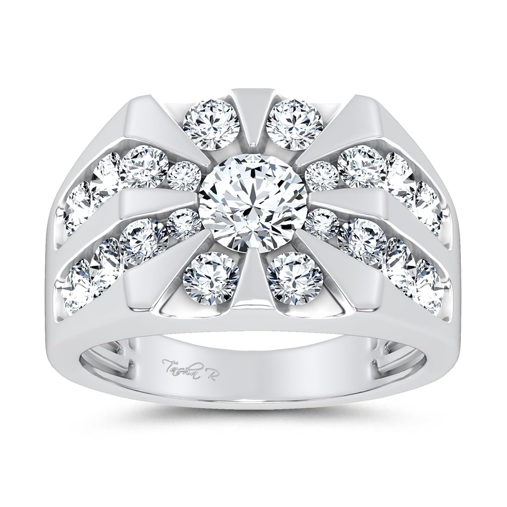3.00 ct Men's Lab Grown Diamond Ring in 14K Gold
