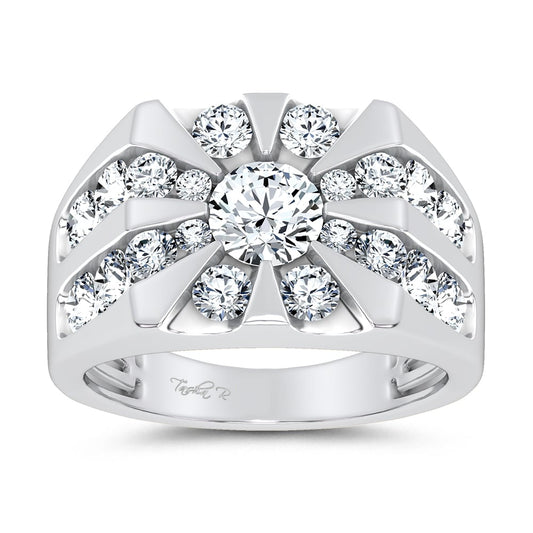 3.00 ct Men's Lab Grown Diamond Ring in 14K Gold
