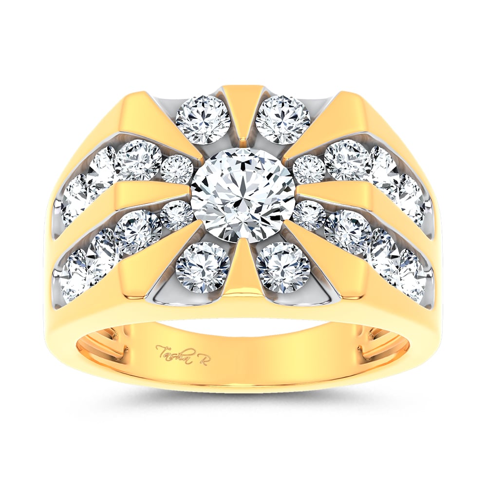 3.00 ct Men's Lab Grown Diamond Ring in 14K Gold