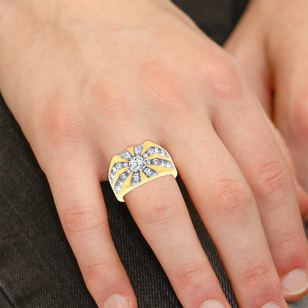 3.00 ct Men's Lab Grown Diamond Ring in 14K Gold