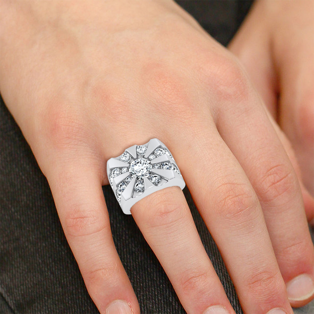 7.00 ct Men's Lab Grown Diamond Ring in 14K Gold