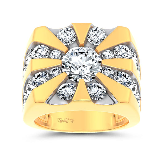 7.00 ct Men's Lab Grown Diamond Ring in 14K Gold