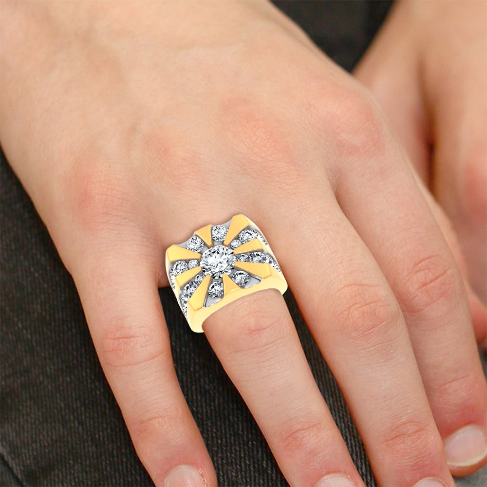 7.00 ct Men's Lab Grown Diamond Ring in 14K Gold