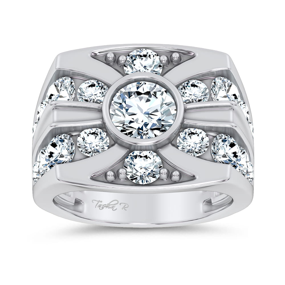 4.75 ct Men's Lab Grown Diamond Ring in 14K Gold