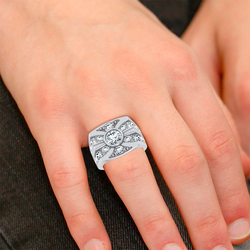4.75 ct Men's Lab Grown Diamond Ring in 14K Gold