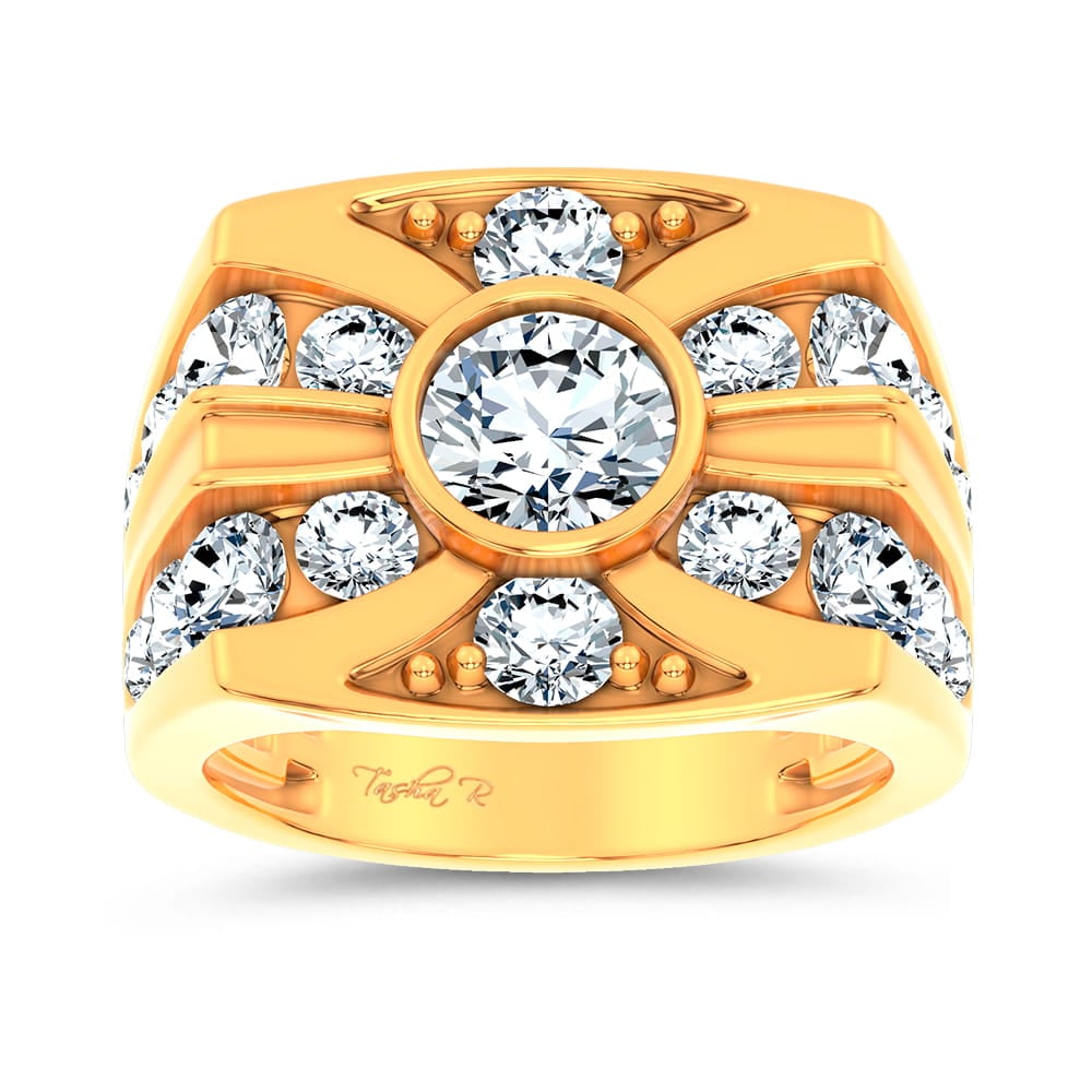 4.75 ct Men's Lab Grown Diamond Ring in 14K Gold