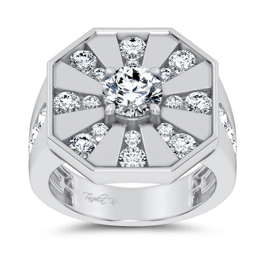 3.00 ct Men's Lab Grown Diamond Ring in 14K Gold