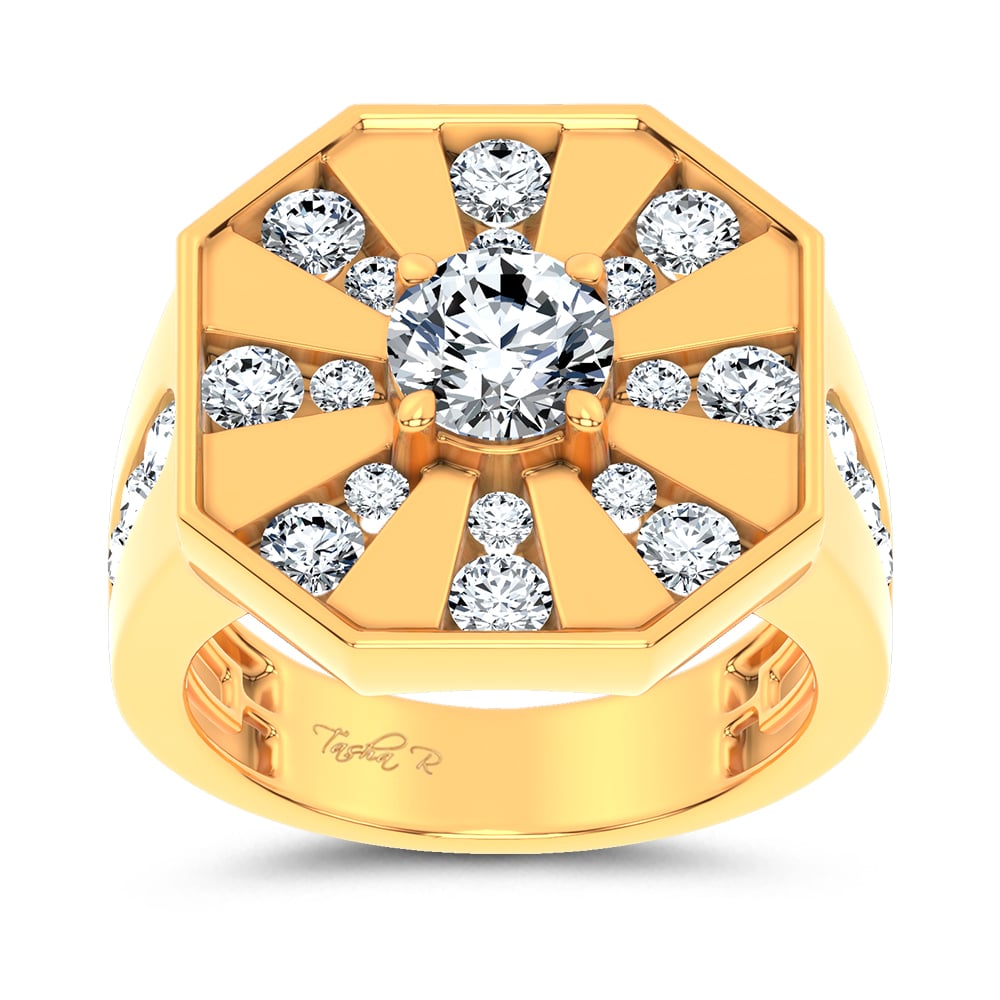 3.00 ct Men's Lab Grown Diamond Ring in 14K Gold