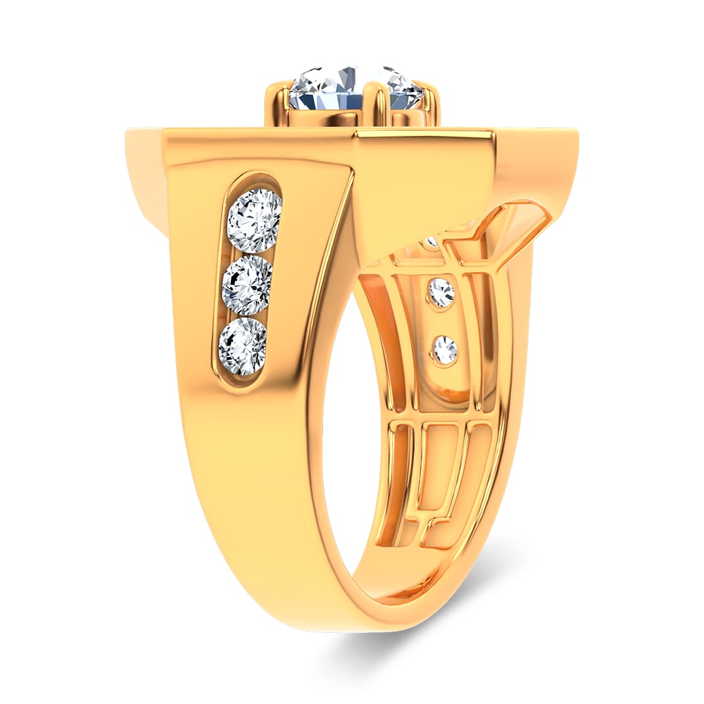 3.00 ct Men's Lab Grown Diamond Ring in 14K Gold