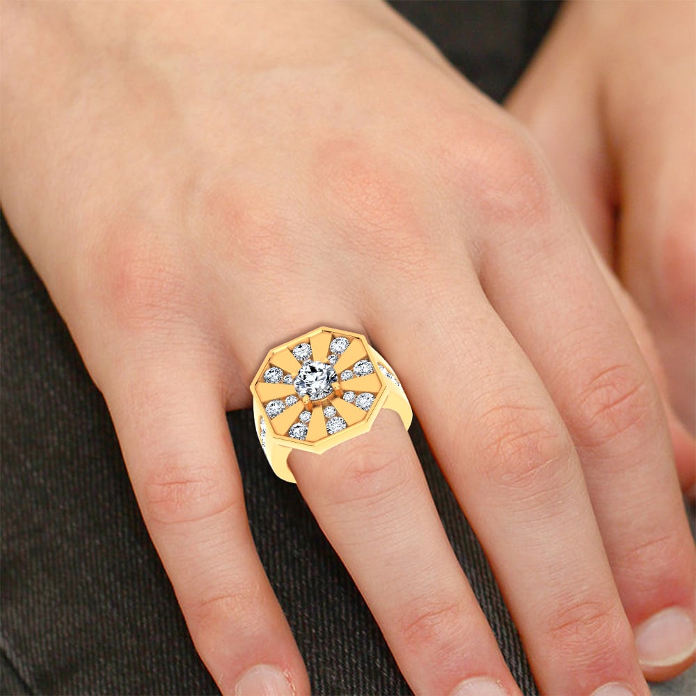 3.00 ct Men's Lab Grown Diamond Ring in 14K Gold