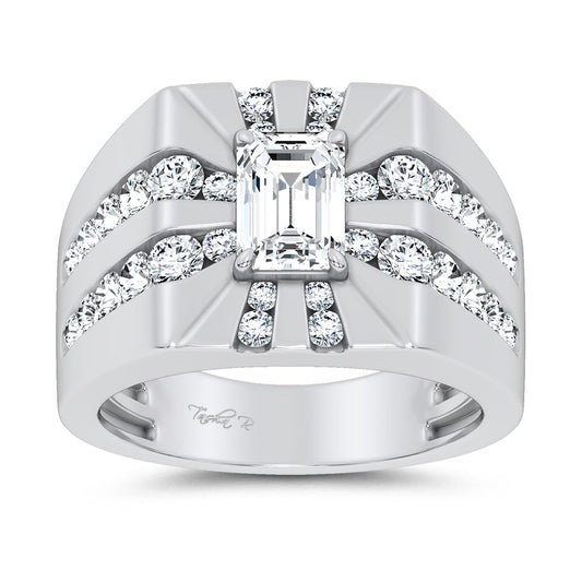 3.00 ct Men's Lab Grown Diamond Ring in 14K Gold