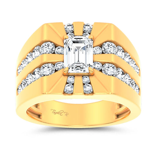 3.00 ct Men's Lab Grown Diamond Ring in 14K Gold