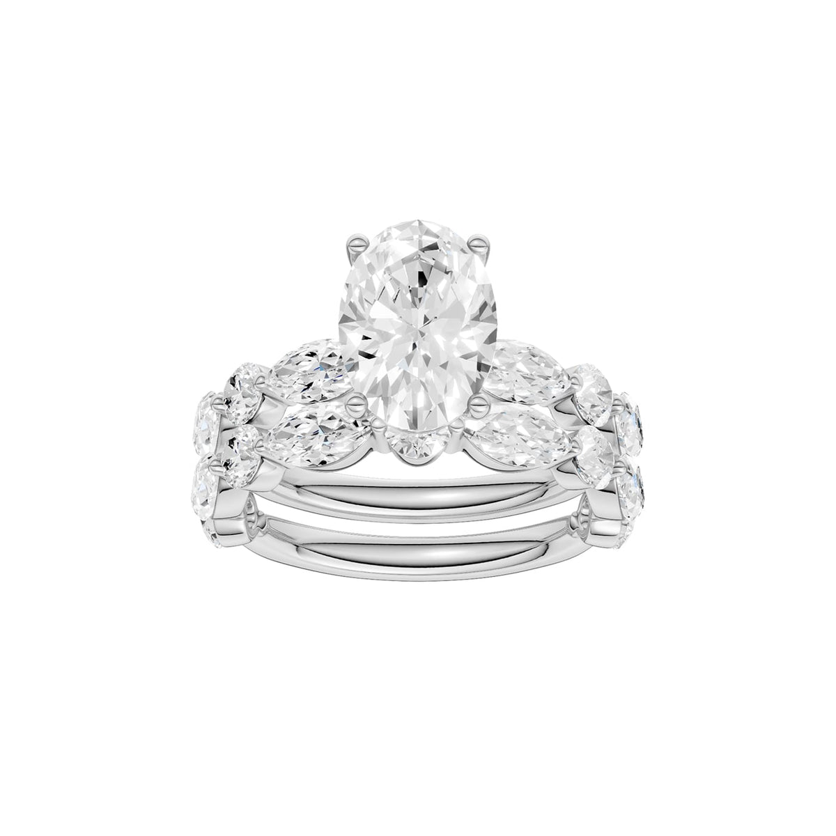 14K 4.00 CT Lab Grown Diamond Bridal Set