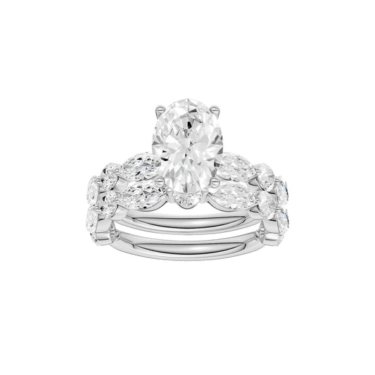 14K 4.00 CT Lab Grown Diamond Bridal Set