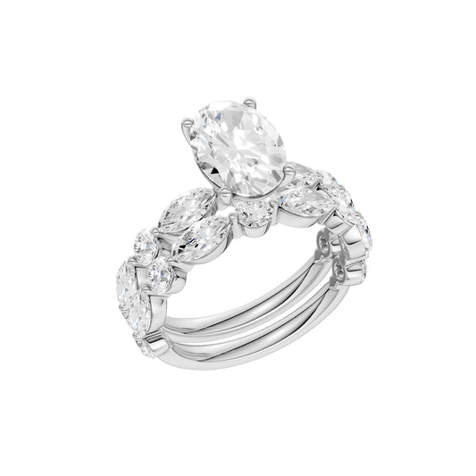 14K 4.00 CT Lab Grown Diamond Bridal Set