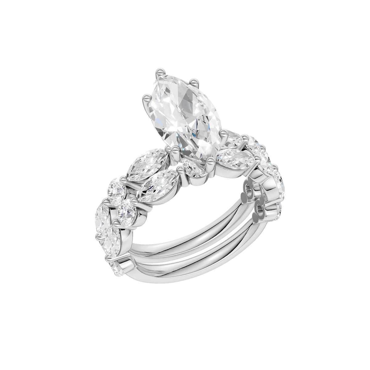 14K 4.00 CT Lab Grown Diamond Bridal Set